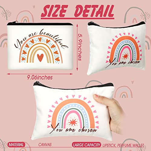 Rainbow Makeup Bag Set - 50 Waterproof Cosmetic Pouches with Zippers