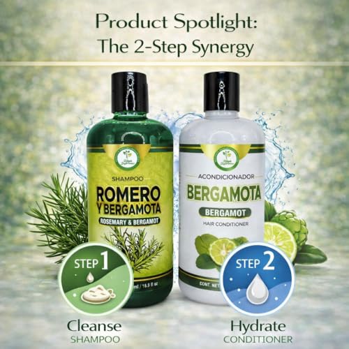 High Supreme Rosemary & Bergamot Hydrating Shampoo & Conditioner Set – Natural, Sulfate-Free, 16.9 fl oz Each