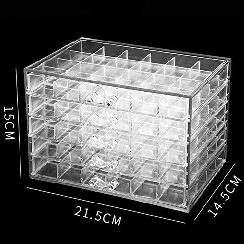 HOKY Transparent Acrylic Nail & Jewelry Organizer with 120 Grids