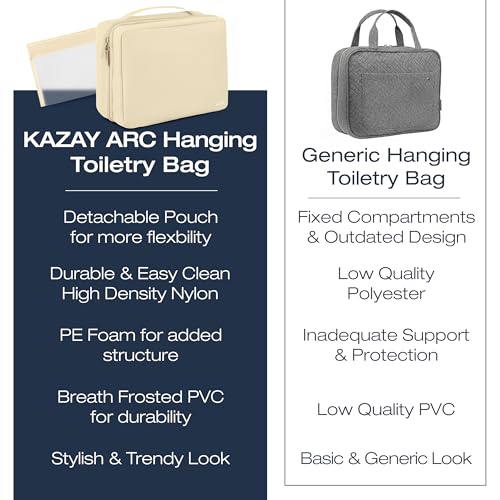 Hanging Toiletry Bag with Detachable Pouch – Compact Travel Organizer, Water-Resistant Nylon