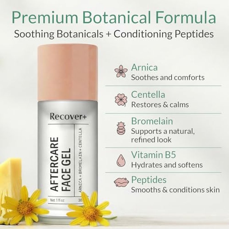 Arnica Face Gel for Cosmetic Aftercare ? Lightweight Botanical Recovery Gel with Arnica, Bromelain, Centella & Vitamin B3, Spa-Grade Post-Procedure Care to Calm & Support Skin After Treatments,1 fl oz