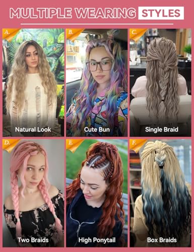 20 Inch Curly Braiding Hair Beige Blonde Mix Ivory Blonde Highlights Ocean Wave Crochet Synthetic Long Hair for Boho Braids