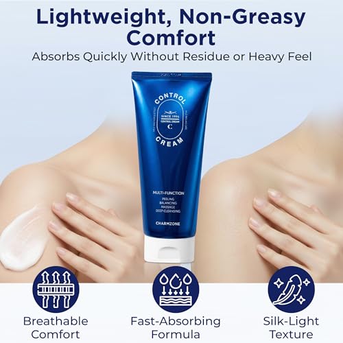 CHARMZONE Control Cream 150ml – Korean Exfoliating Face & Body Moisturizer with Variation 5.29 oz