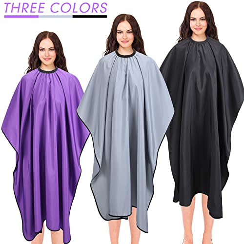 JenPen Waterproof Hair Capes 6 Pack for Stylists - Black, Gray, Purple
