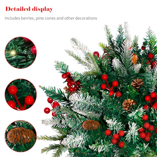 Lighted Christmas Urn Filler 2 Pack - Warm White LED 24 Inch Outdoor Decor