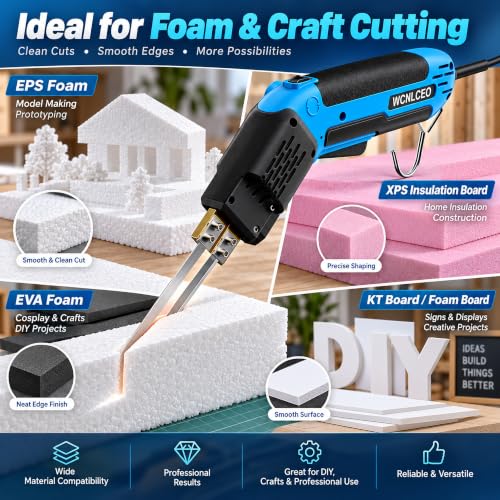 Electric Foam Cutter Hot Knife Set - B-Blue, 200W Styrofoam Cutting Tool Kit for Insulation & Crafting