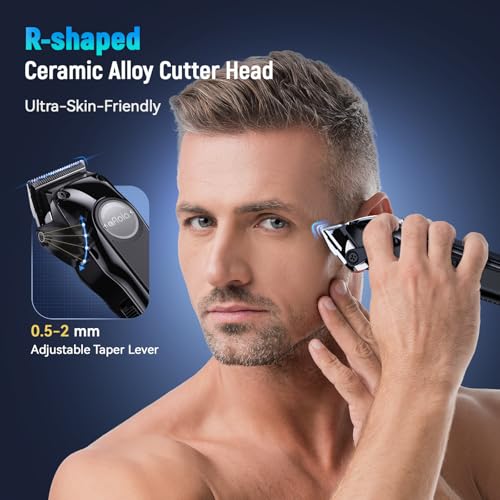 Cordless Hair Clippers for Men - Professional Trimmer Set with Detachable Blades & Charging Stand