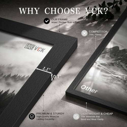 24x36 Poster Frame Black Wood Wall Display Frame 2 Pack - Elegant & Durable
