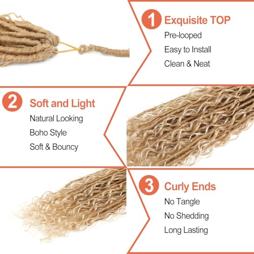 Goddess Locs Crochet Hair 18 Inch 7 Packs Faux Bohemian Locs for Women
