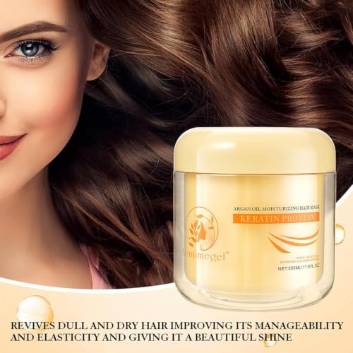 Collagen Hair Mask for Dry Damaged Hair 16.9 oz - Deep Conditioner & Frizz Control - Aomimegel
