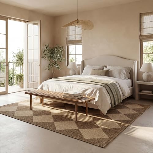nuLOOM Sabina Brown Trellis Indoor/Outdoor Area Rug, 4' x 6' - Water & Fade Resistant