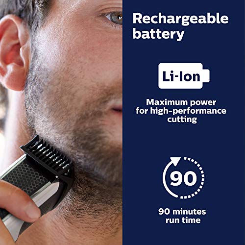 Cordless Electric Beard & Hair Trimmer with 40 Length Settings, Accessories, Black - BT5511/49