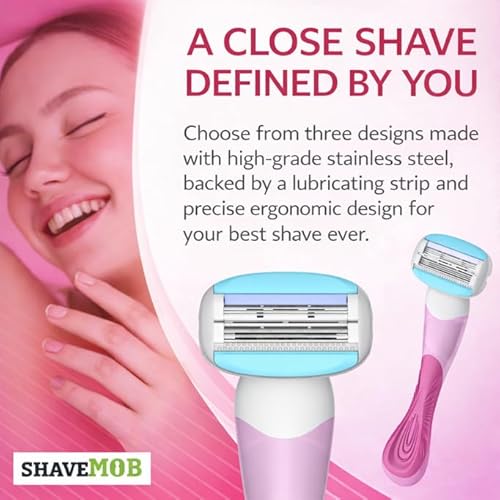 ShaveMOB 6-Blade Women's Razor Kit (Flex Head Handle + 12 Refills) - The Perfectionist Shaving Kit