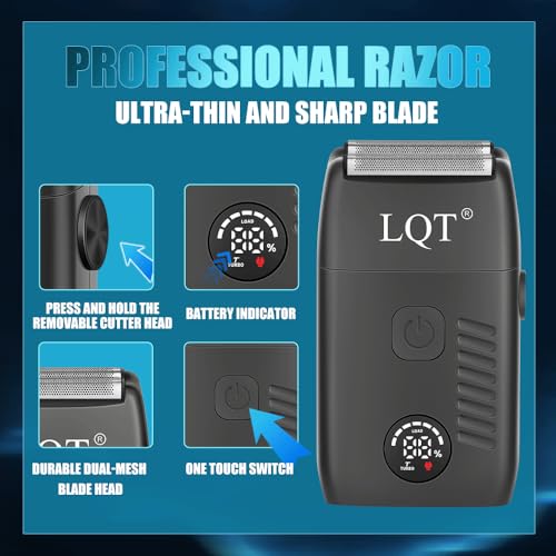 Black Hair Clippers for Men with LED Power Display | 4-Piece Grooming Kit