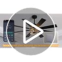 Farmhouse Crystal Ceiling Fan with Lights and Remote - Black 52 Inch with Dual Blades