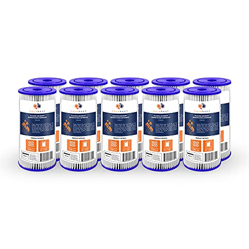 Aquaboon 5 Micron 10x4.5 Pleated Sediment Water Filter Cartridge 10-Pack - Whole House Filtration