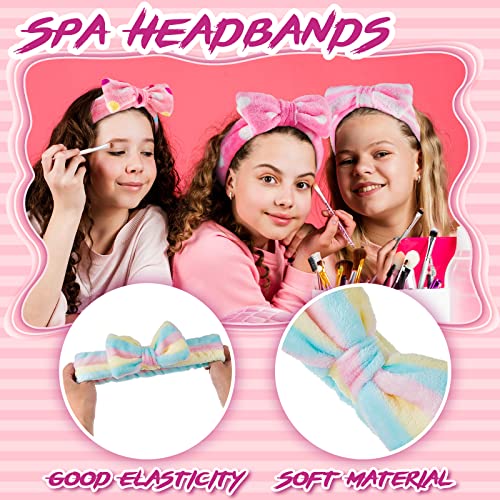 Xuhal 36 Pcs Spa Party Supplies Set for Girls - Pink 12 Robes Headbands & Slippers