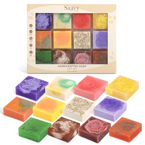 Mini Plant-Based Soap Gift Set - Square Shape, 12 Pack, Nourishing & Moisturizing Bars