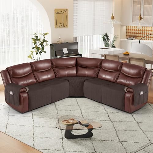 Waterproof Recliner Couch Cover - Chocolate 5 Seat Sectional Sofa Protector