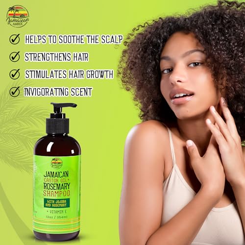 JAMAICAN Ambre Rosemary Shampoo for Hair Strengthening - 12 oz / 340ml - Moisturizing & Nourishing Hair Care - Variation: Shampoo