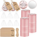 Tradder 100 Sets 2.76" Inspirational Compact Pocket Mirrors Bulk Galentines Appreciation Gifts Small Purse Makeup Mirrors Pink Souvenir Bags for Stuffer Items Women Quinceanera Employee (Awesome)