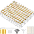 1oz Clear Glass Dropper Bottles Bulk Pack of 99 with Leakproof Gold Caps – Essential Oils, DIY Serums, Storage
