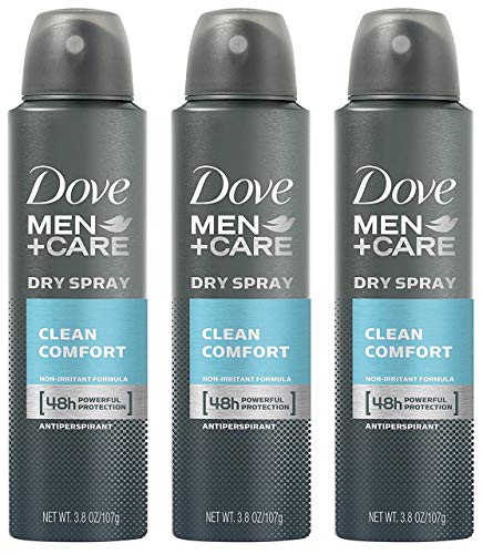 Dove Men+Care Dry Spray Antiperspirant Deodorant, Clean Comfort 3.8 oz Pack of 3