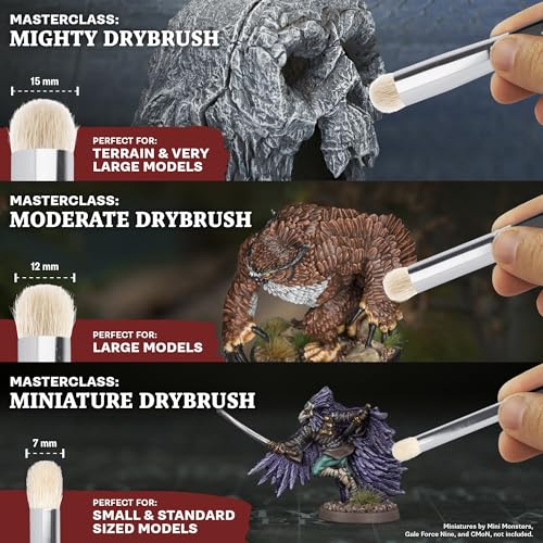 Drybrush Set with 3 Sizes for Miniatures Terrain and Models - The Army Painter