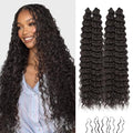 Crochet Hair Extensions Deep Wave 18 Inch 100 Strands - Black 4# - Feather Light & Tangle-Free