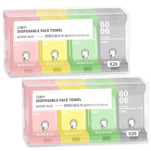 40 Pcs Compressed Disposable Face Towel Tablets, HOMIOVE Big Compress Compact Towel Tablets Expandable Disposable Washcloths, Reusable Magic Towels Expands in Water Wash Cloths Wipes for Beauty