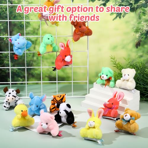 30 Pcs Plush Animal Hair Clips - Rave Trinkets for Festivals & Parties - Variation: Animal