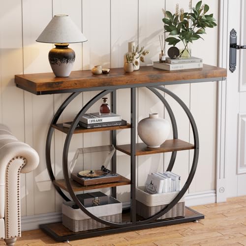 LIFECHOVY Rustic Brown 41.3" Industrial Console Table for Entryway