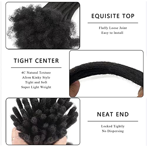 Human Hair Dreadlock Extensions 12 Inch 10 Strands Natural Black Full Head