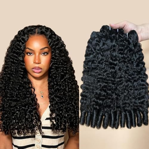 Natural Black Burmese Curly Human Hair Bundles 3Pcs 14-18 Inch Virgin Hair