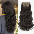KooKaStyle 20 Inch Curly Clip-In Hair Extensions Rich Dark Brown with Silky Shine