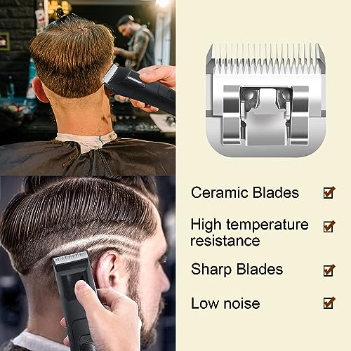 0A Ceramic Replacement Blade for Oster Clipper 3/64" (1.2mm) - Silver, 2 Pack