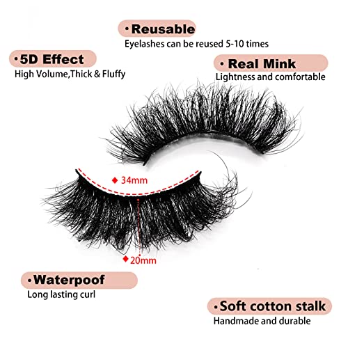 Mink Eyelashes Fluffy 20 MM 3D Thick Big Faux Mink Lashes Natural Look, Wholesale Cat Eye Dramatic Long 20MM Eye Lashes Pack