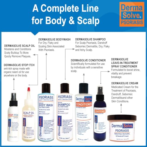 Dermasolve Psoriasis Conditioner 8 Fl Oz Pack of 2 Soothing Anti-Dandruff & Dry Scalp Care
