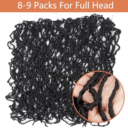 Vemet Soft Locs Faux Crochet Hair 36 Inch - 1B, Pack of 8