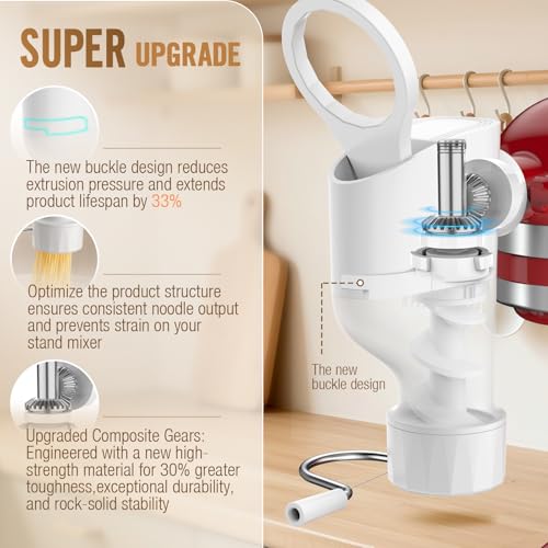 Pasta Press Attachment for KitchenAid Stand Mixer with 7 Discs