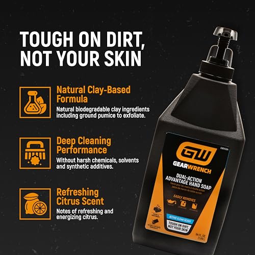 Heavy Duty Hand Soap - 64 oz for Mechanics & Professionals - Exfoliating & Skin-Friendly