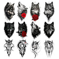 Temporary Tattoos for Men Realistic Fake Tattoo Sticker for Adults Women Teens Arm Body Chest Waterprooof Wolf 12 Sheets