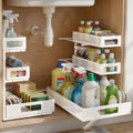 VYPIOAY 3-Tier Under Sink Organizer White 2 Pack - Pull Out Bathroom Cabinet Storage