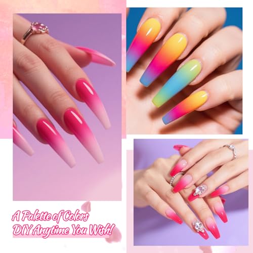 Finger Secret 24-Color Ombre Gel Nail Polish Set with Sponges - Gradient & Blooming Nail Art