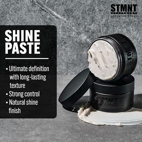 STMNT Grooming Shine Paste 3.38 oz - Strong Control, Natural Finish, Non-Greasy