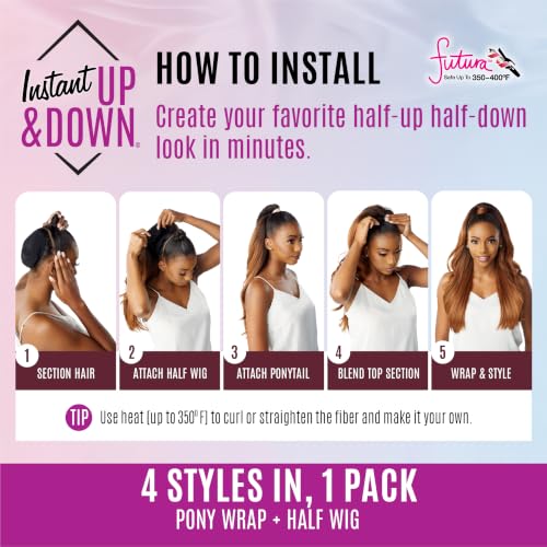 Sensationnel Instant Updown Half Wig & Ponytail Set - Dark Brown