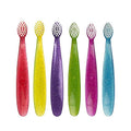 RADIUS Totz Toothbrush for 18 Months Plus - Assorted 6 Count (Blue/Pink/Purple/Green/Yellow/Coral) Extra Soft BPA Free