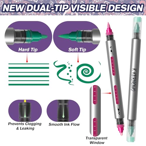 Water Resistant Face Paint Tattoo Pen - 18Pcs Temporary Tattoo Markers for Skin Dual-End Visible Capacity Henna Body Tattoo Kit, Body Painting Kit, Teen Girl Gifts Trendy Stuff for Teenage Adults
