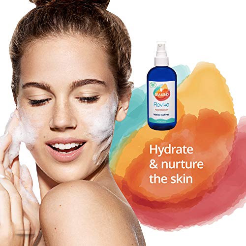 Revive Facial Cleanser, Natural Face Wash with Marine Actives (Sea Kelp), Aloe Vera and Natural Skin Nourishing Ingredients, Gentle, Non-Drying and Non-Oily, Vegan Face Wash for Women and Men, 8 fl oz