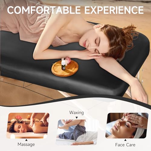 PU Leather Massage Table Cover Wipeable Waterproof & Oilproof 32-Inch Black - 1 PCS